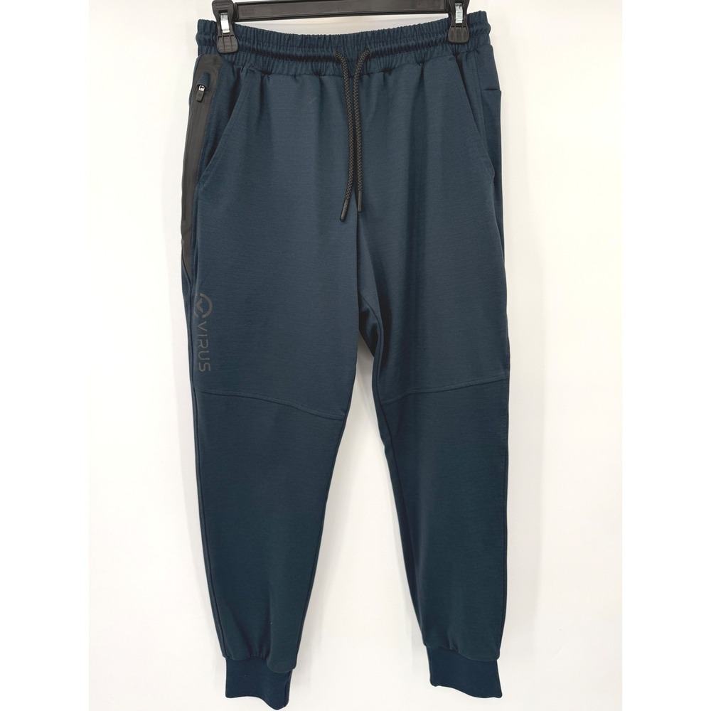 Virus IconX2 Joggers Men Small Teal Charcoal Athletic Training Pants RN136318